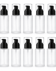 30ml Frosted Square Shoulder Bottle With Black Serum Pump & Clear Over-cap 10 pack | The Skin Science Company