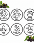 Blackberry Seed Oil, six-circle feature page