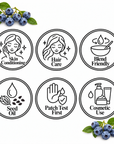 Blueberry Seed Oil, six-circle feature page
