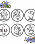 Borage Seed Oil, six-circle feature page