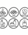Features: Refined Wax, Pellets, Moisture Barrier, Lip Balms, Creams & Lotions, Candle Making.