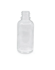 Clear 30ml Tamper - Evident Boston Round Glass Bottle with White Eye Dropper - The SkinScience Company
