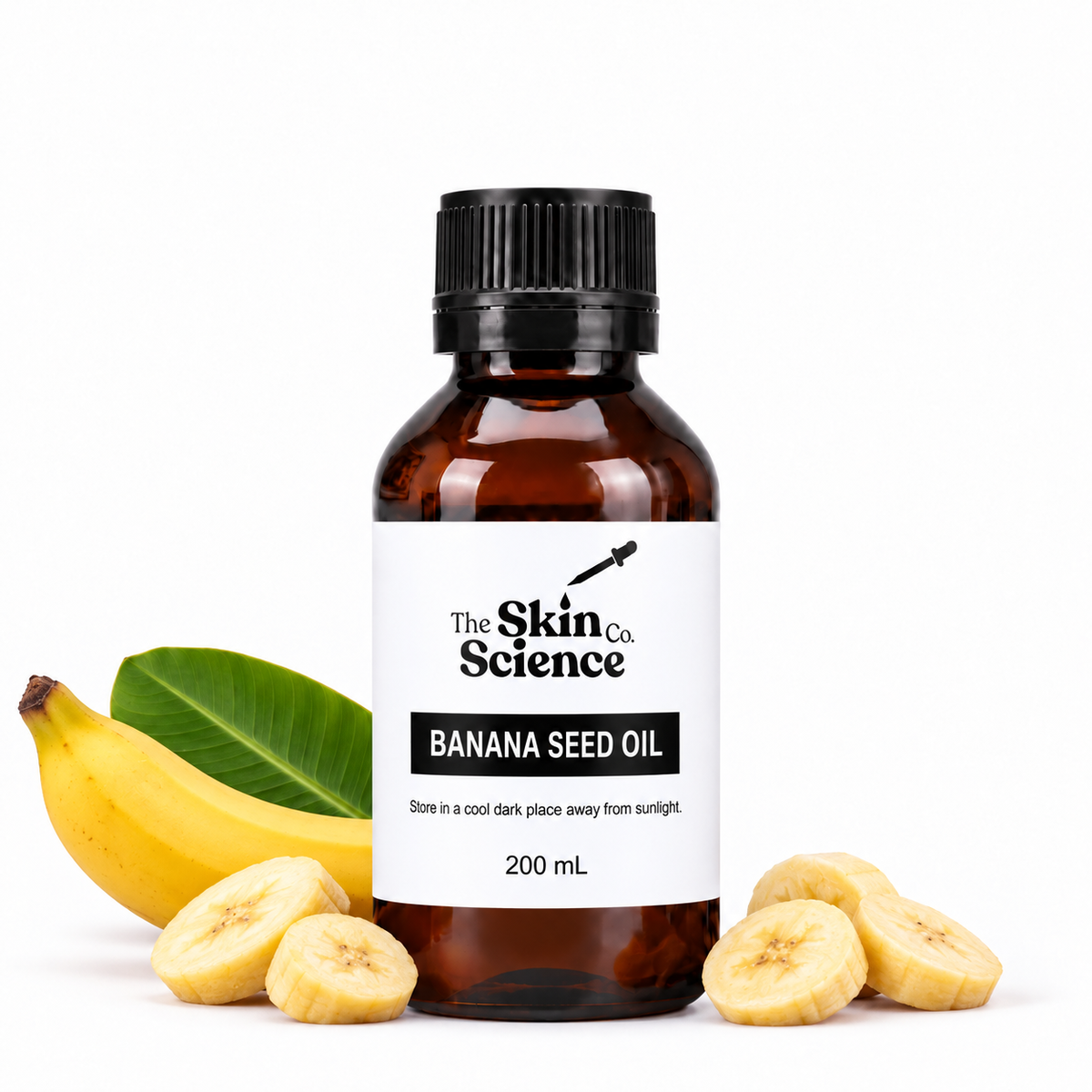 Banana Seed Oil, 200 mL, amber bottle with black cap