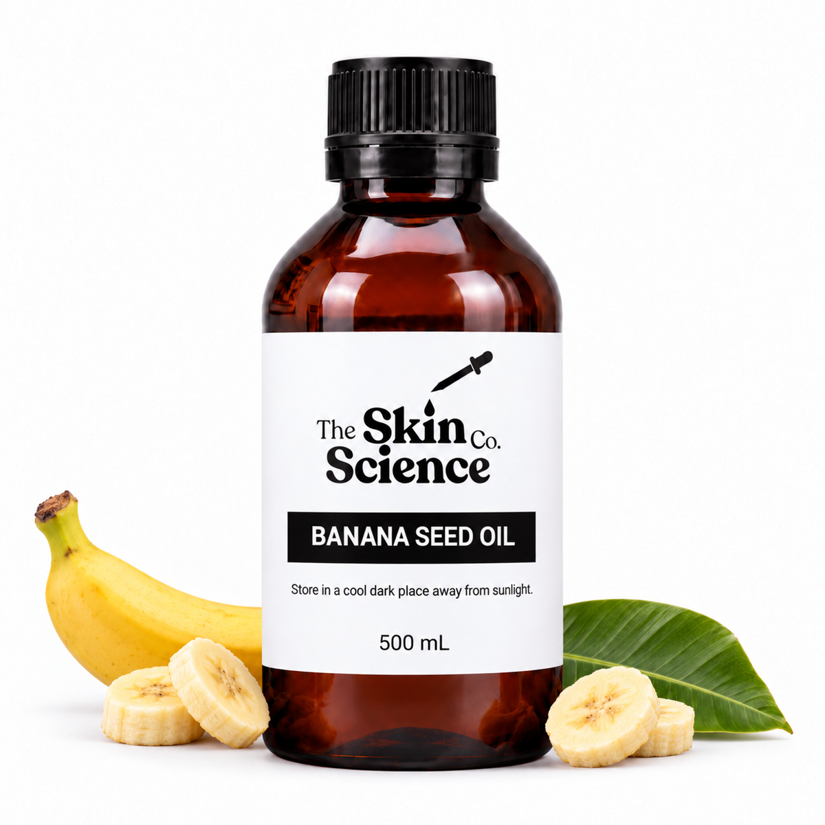 Banana Seed Oil, 500 mL, amber bottle with black cap
