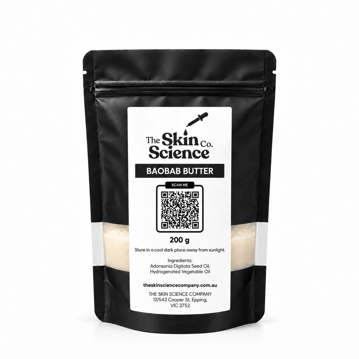 Baobab Butter, 200 g, windowed black pouch