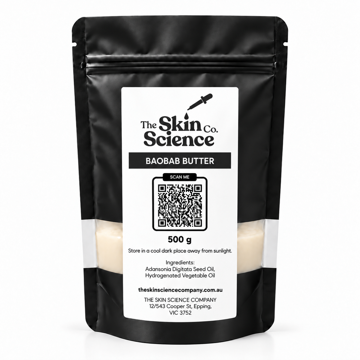 Baobab Butter, 500 g, windowed black pouch