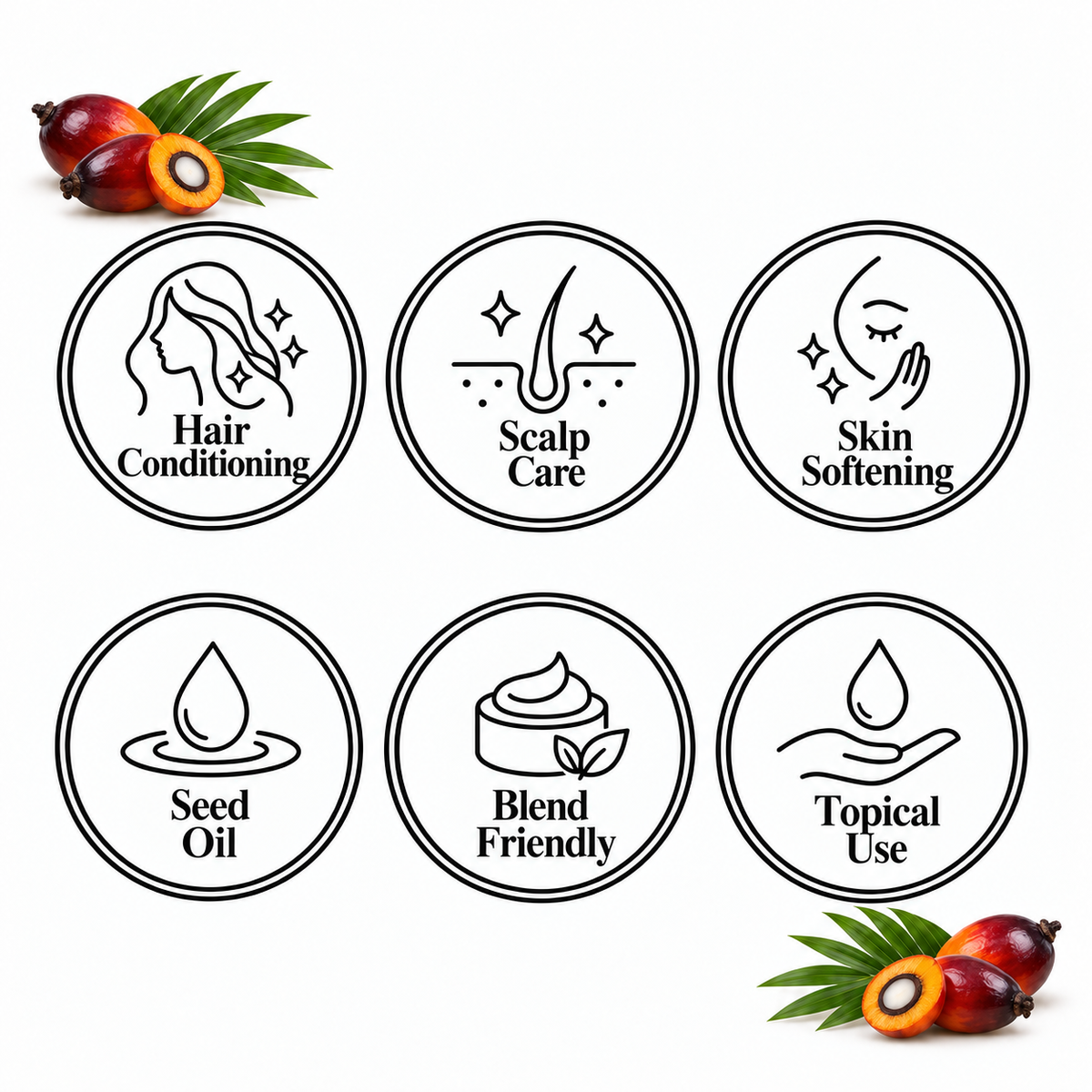 Batana (Ojon) Oil, six-circle feature page
