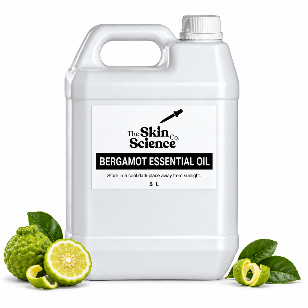 Bergamot Essential Oil, 5 L, white container