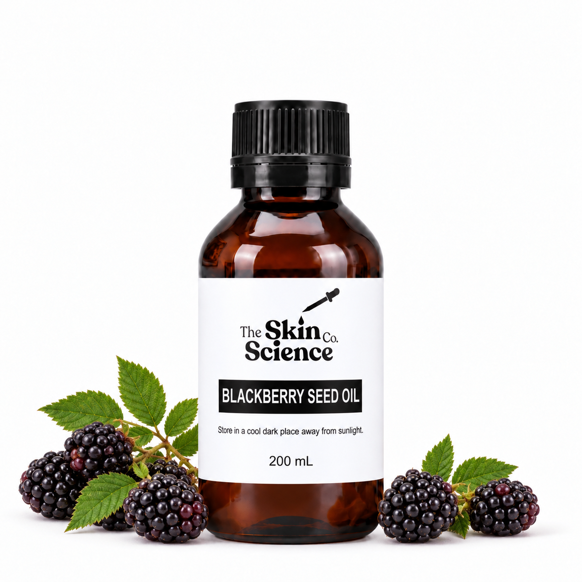 Blackberry Seed Oil, 200 mL, amber black-cap bottle