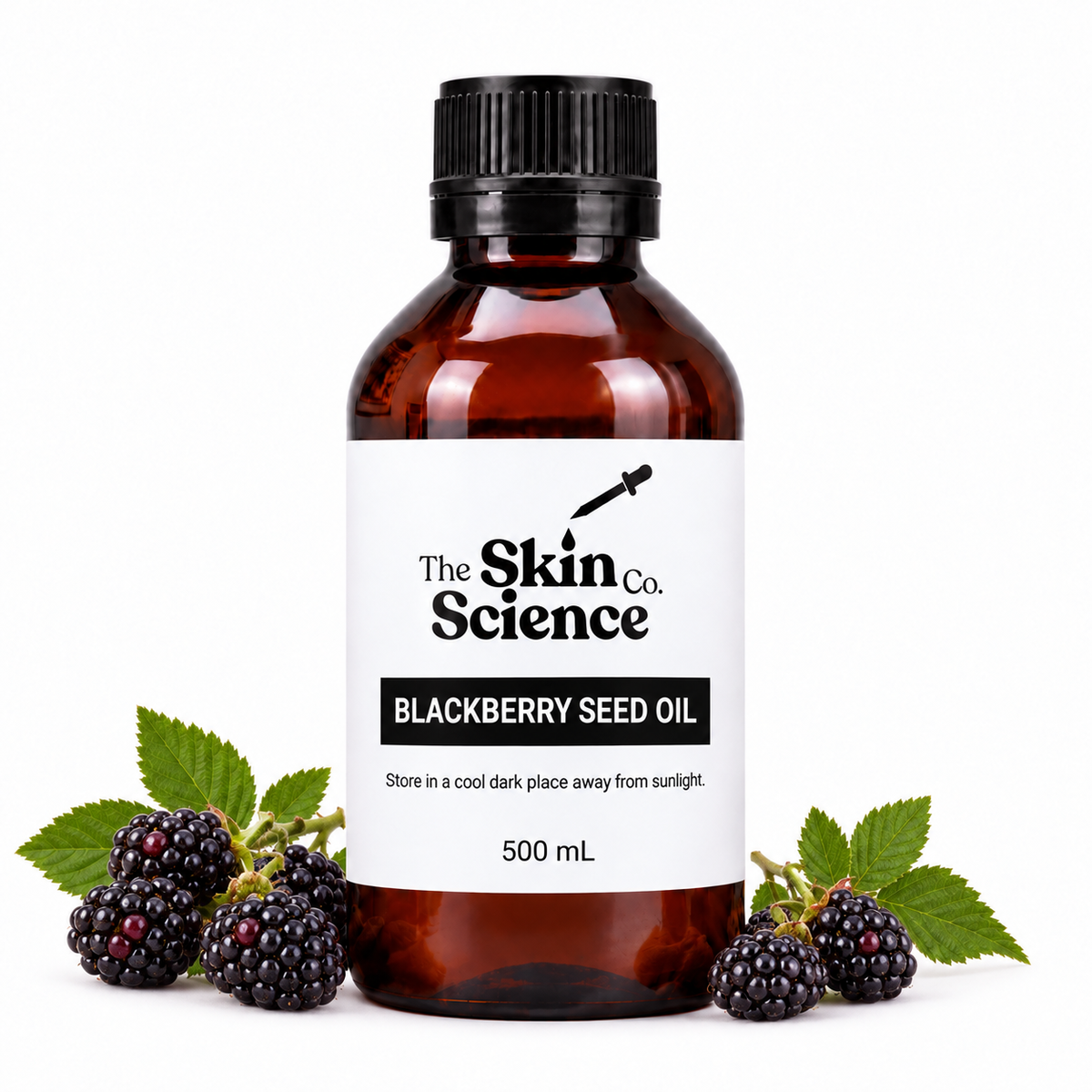 Blackberry Seed Oil, 500 mL, amber black-cap bottle