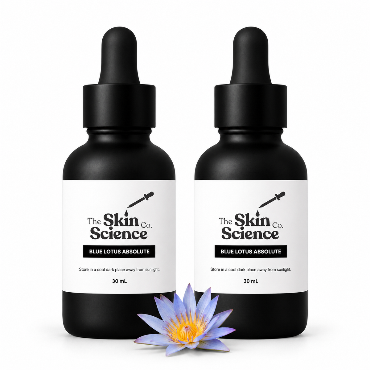Blue Lotus Absolute Oil, 2 x 30 mL black glass dropper bottles