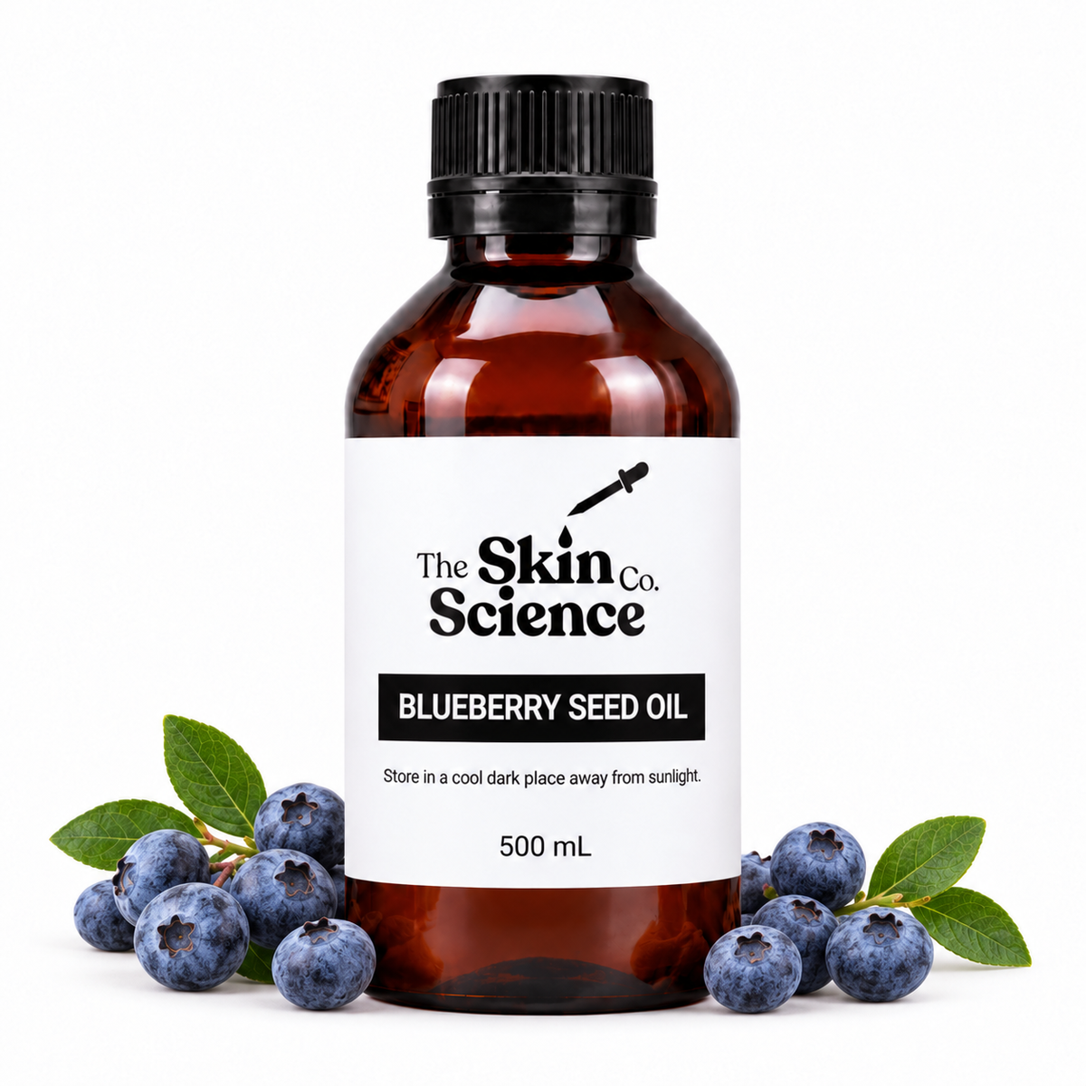 Blueberry Seed Oil, 500 mL, amber black-cap bottle