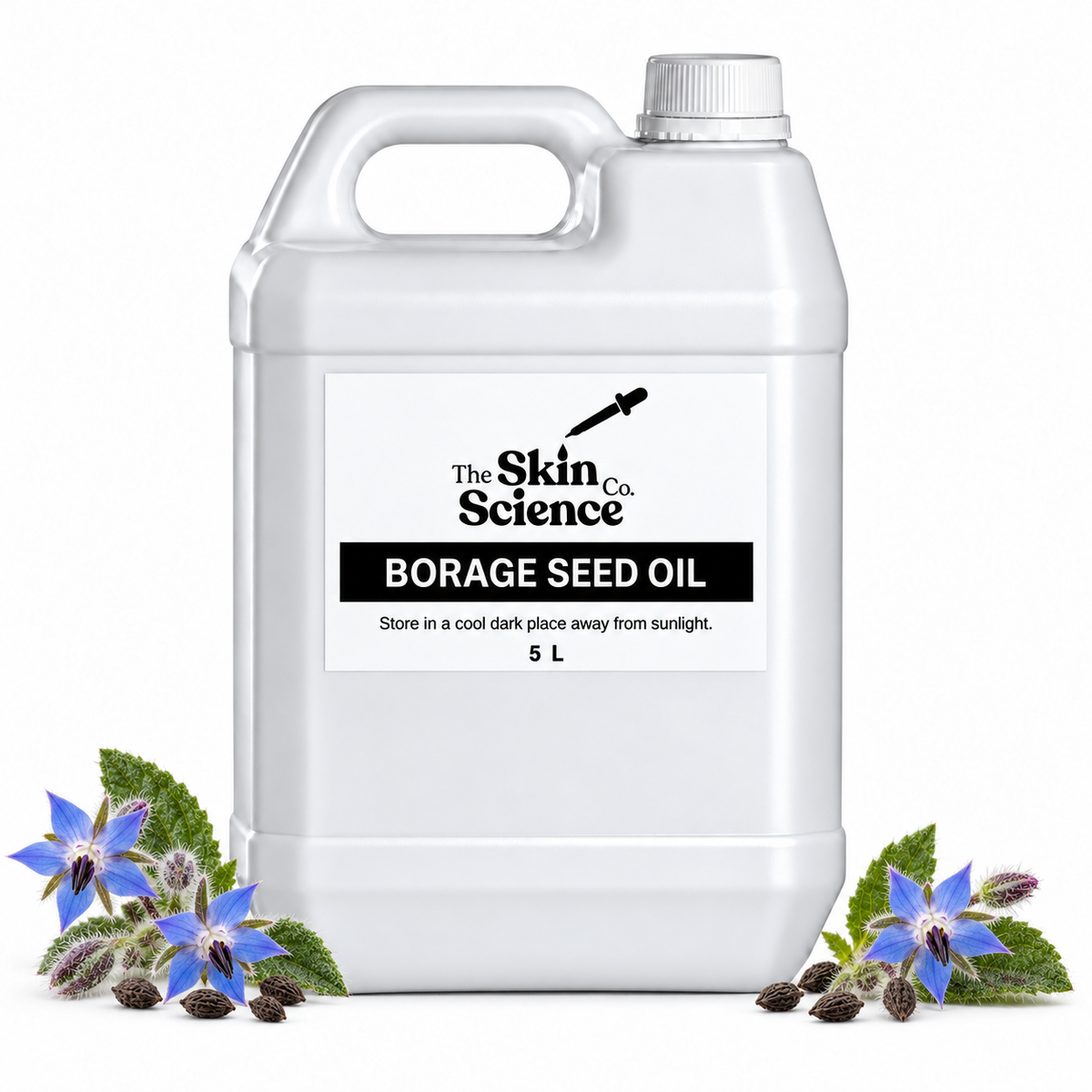 Borage Seed Oil, 5 L, white container