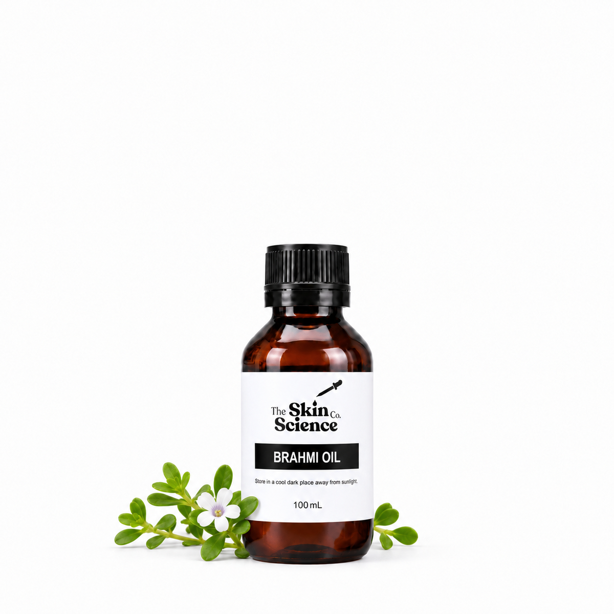 Brahmi Oil, 100 mL, amber black-cap bottle