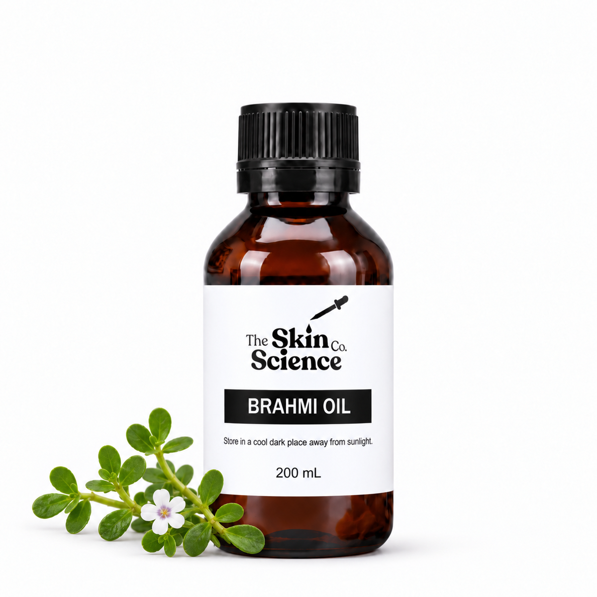 Brahmi Oil, 200 mL, amber black-cap bottle