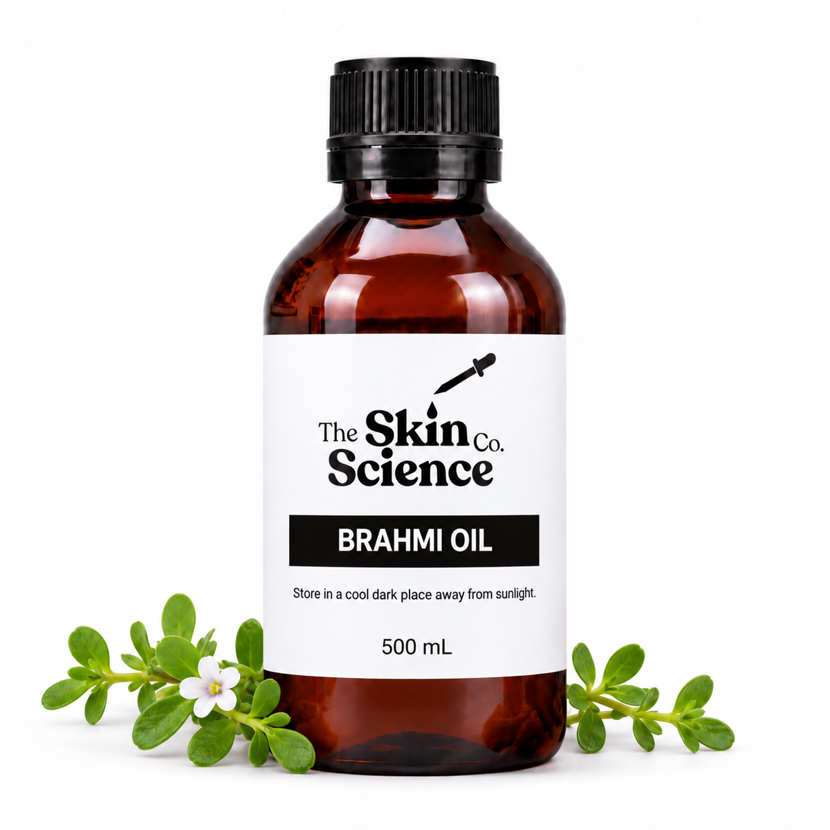 Brahmi Oil, 500 mL, amber black-cap bottle