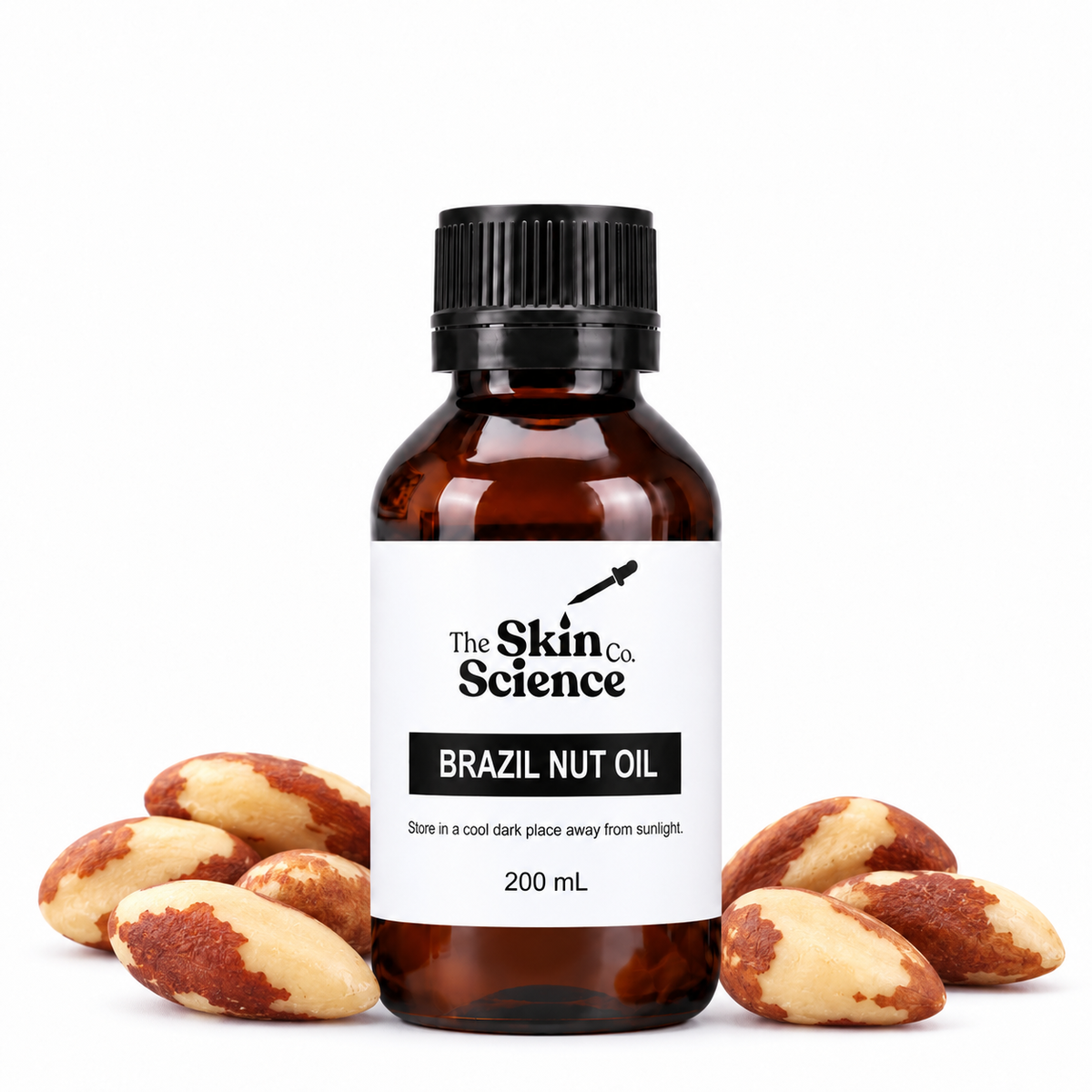 The Skin Science Company Brazil Nut Oil – 200 mL amber bottle on white background