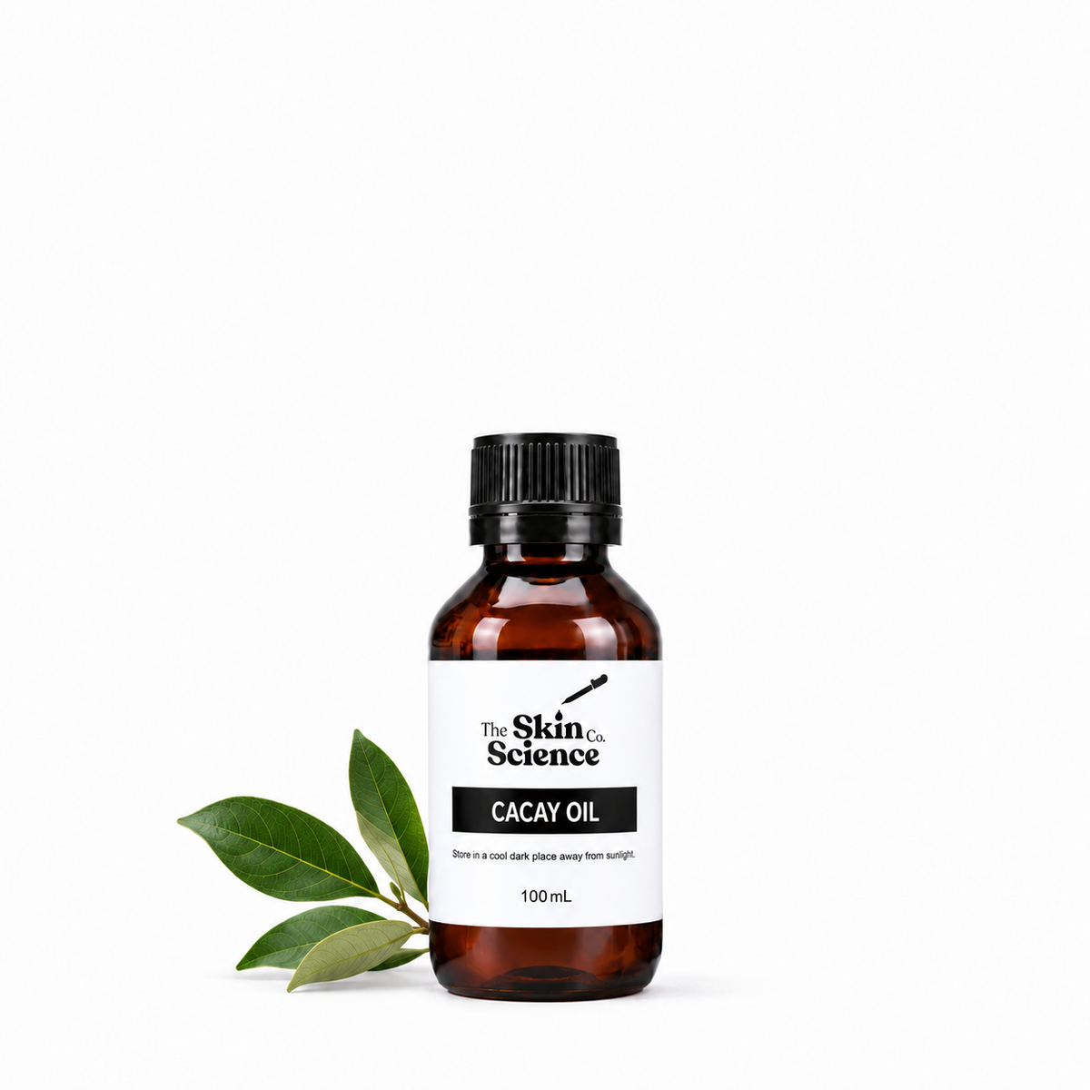 The Skin Science Company Cacay Oil – 100 mL amber bottle on white background