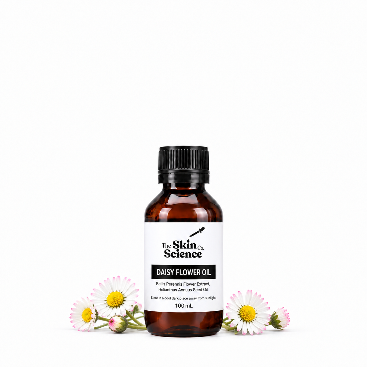 Daisy Flower Oil 100 mL — SSC amber black-cap bottle