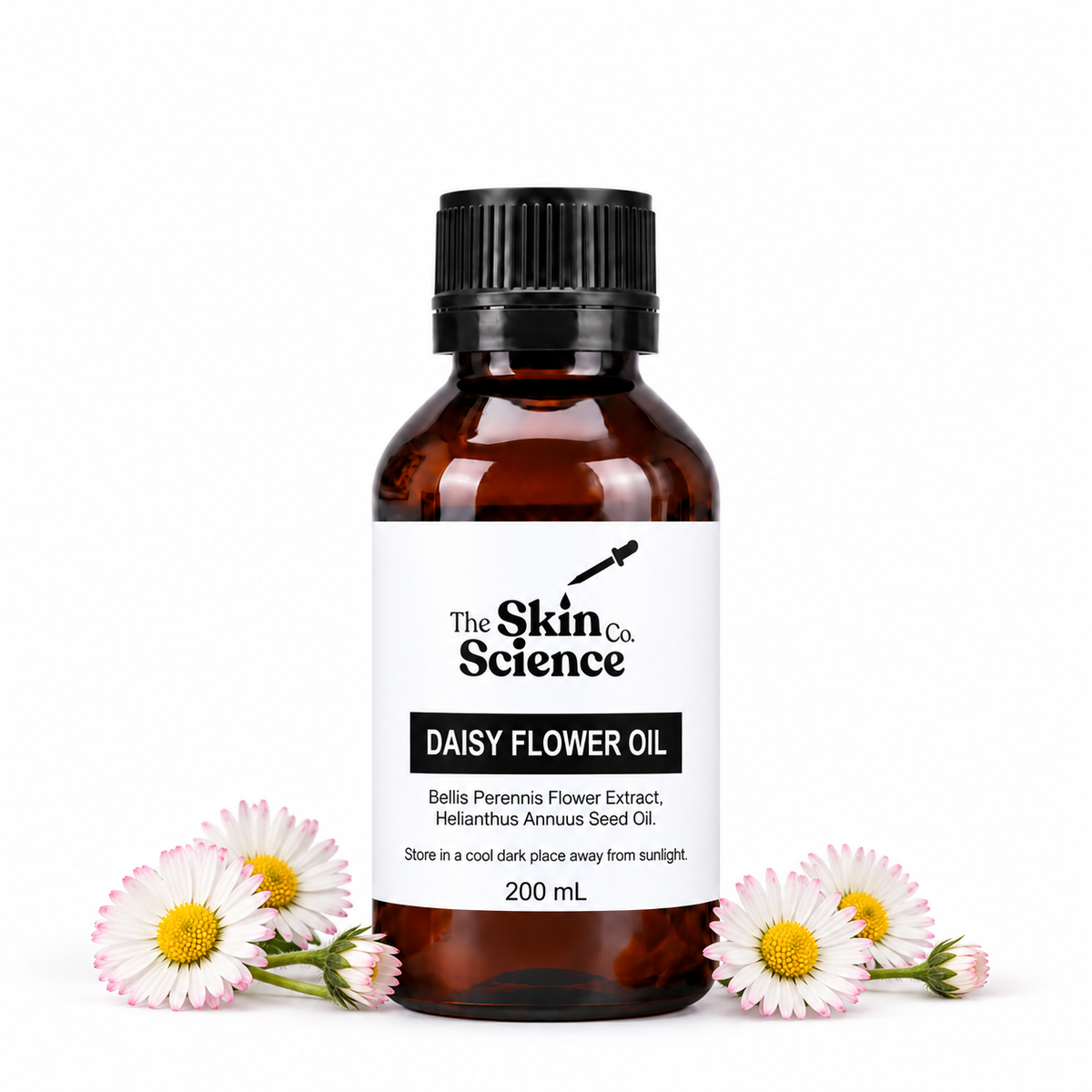 Daisy Flower Oil 200 mL — SSC amber black-cap bottle