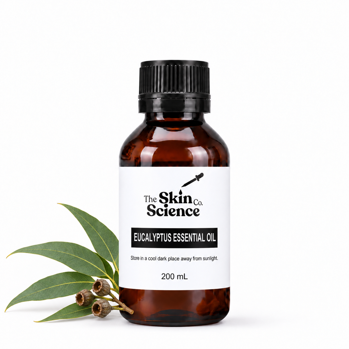 Eucalyptus Essential Oil 200 mL — SSC approved amber black-cap bottle