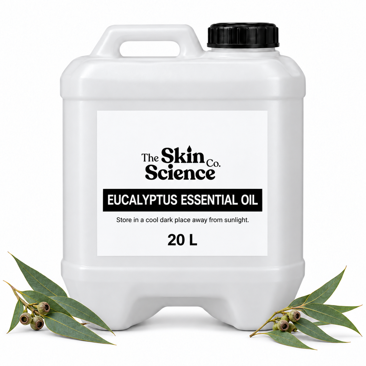 Eucalyptus Essential Oil 20 L — SSC approved size-specific white container