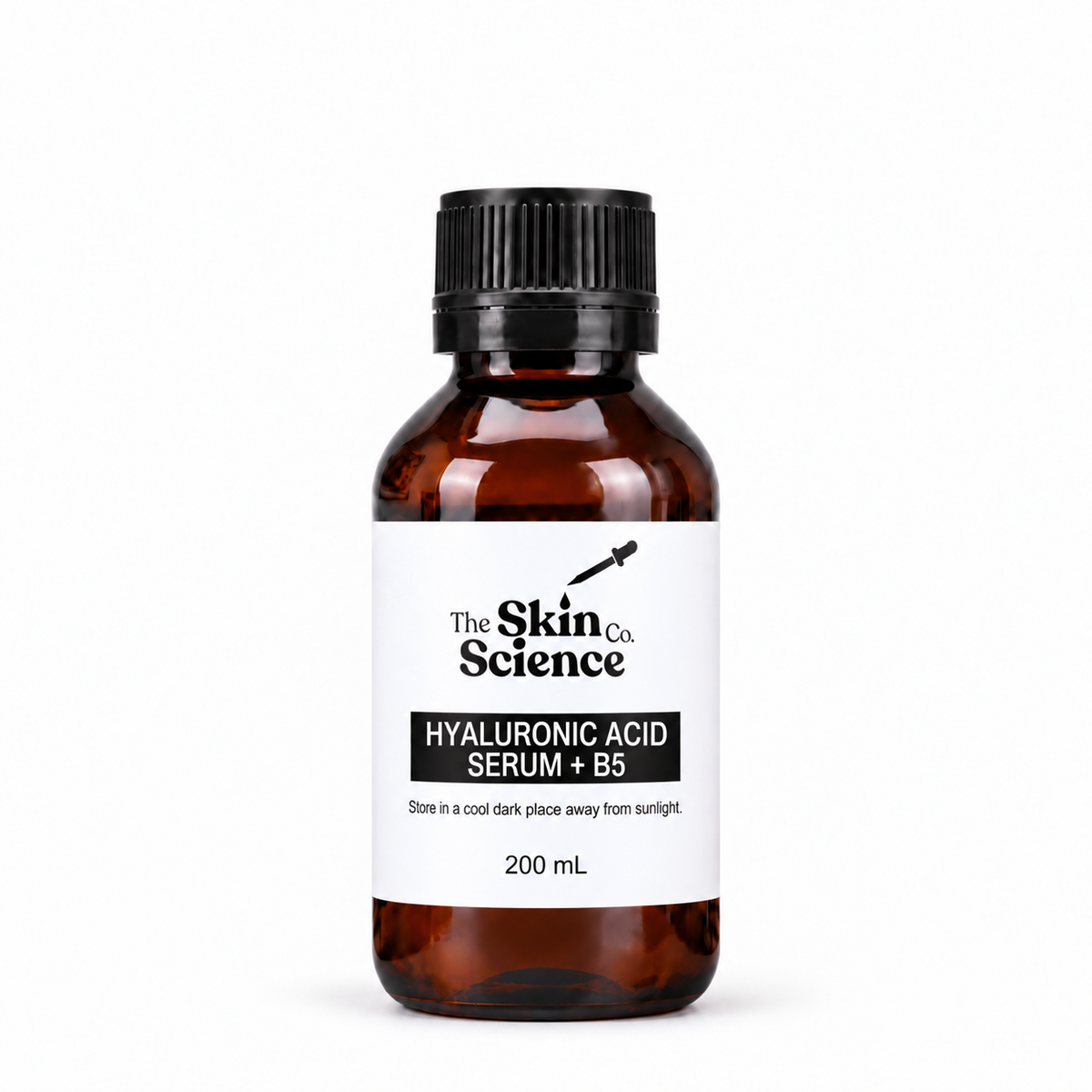 Hyaluronic Acid Serum + B5 200 mL — SSC amber bottle with black screw cap