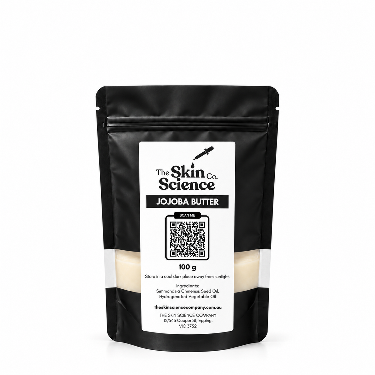 Jojoba Butter 100 g — SSC black windowed stand-up pouch