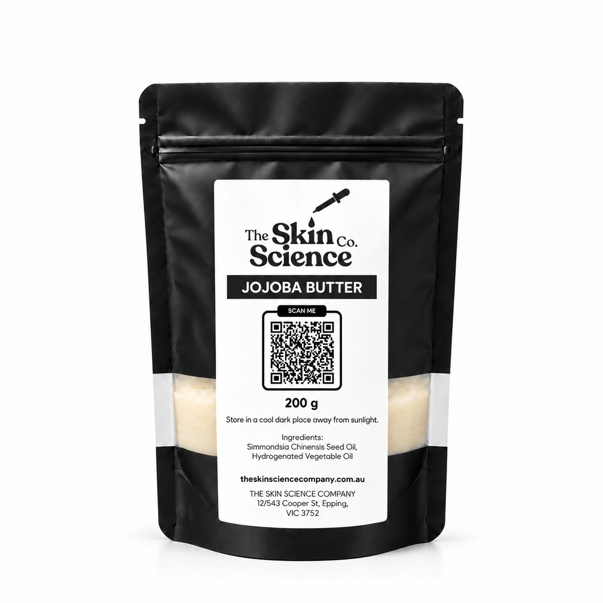 Jojoba Butter 200 g — SSC black windowed stand-up pouch