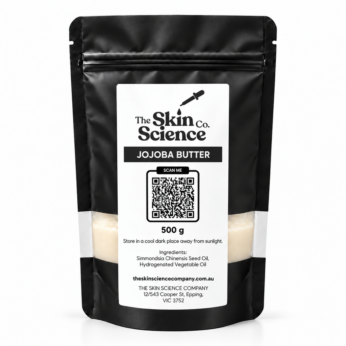Jojoba Butter 500 g — SSC black windowed stand-up pouch