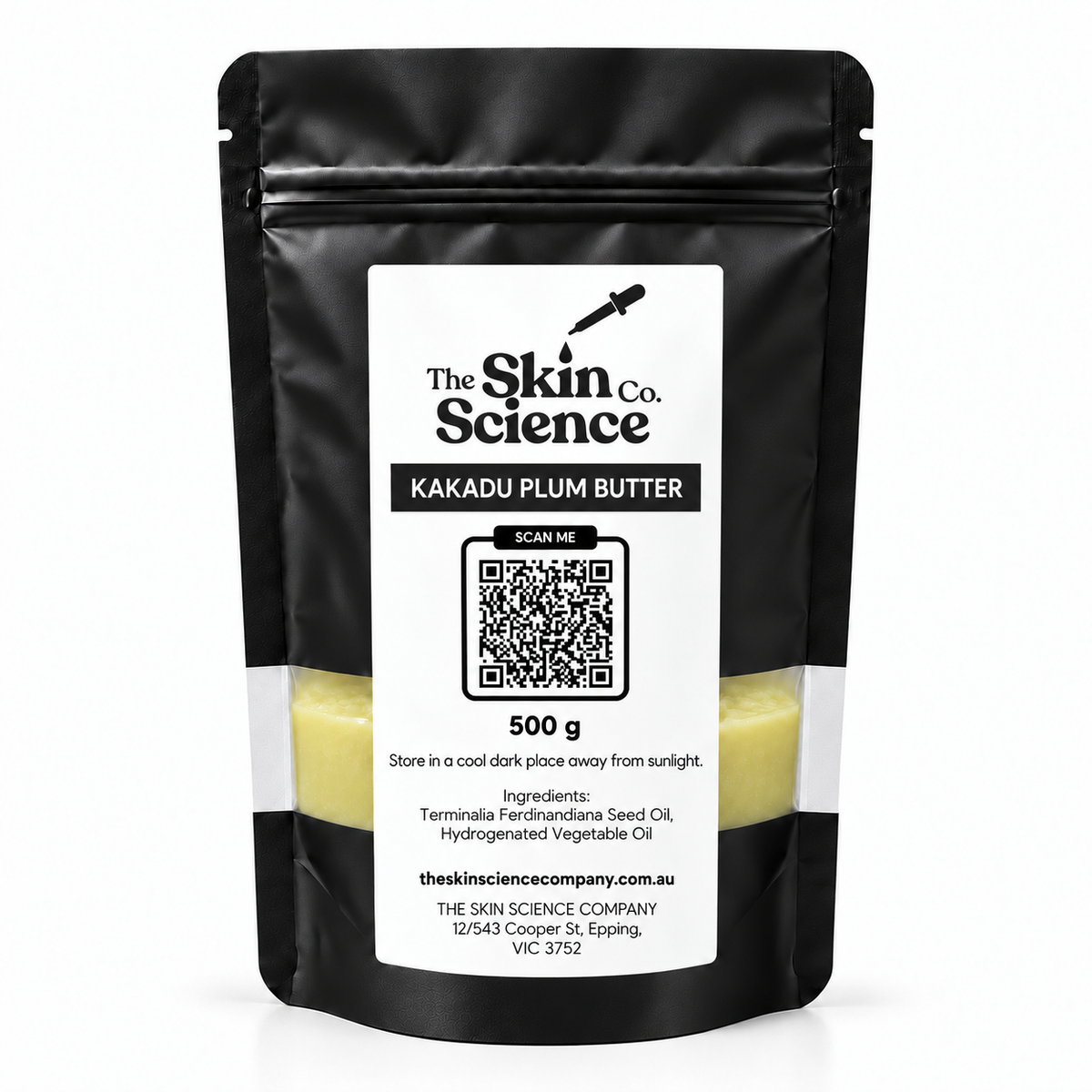 Kakadu Plum Butter 500 g — SSC black windowed stand-up pouch