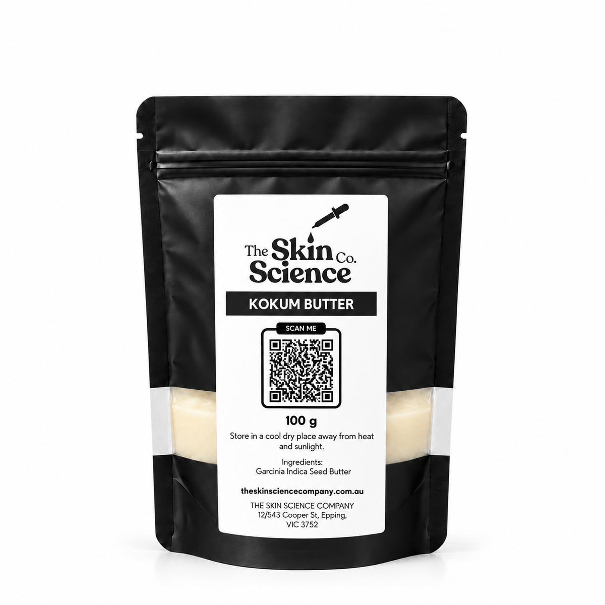 Kokum Butter 100 g — SSC black windowed stand-up pouch