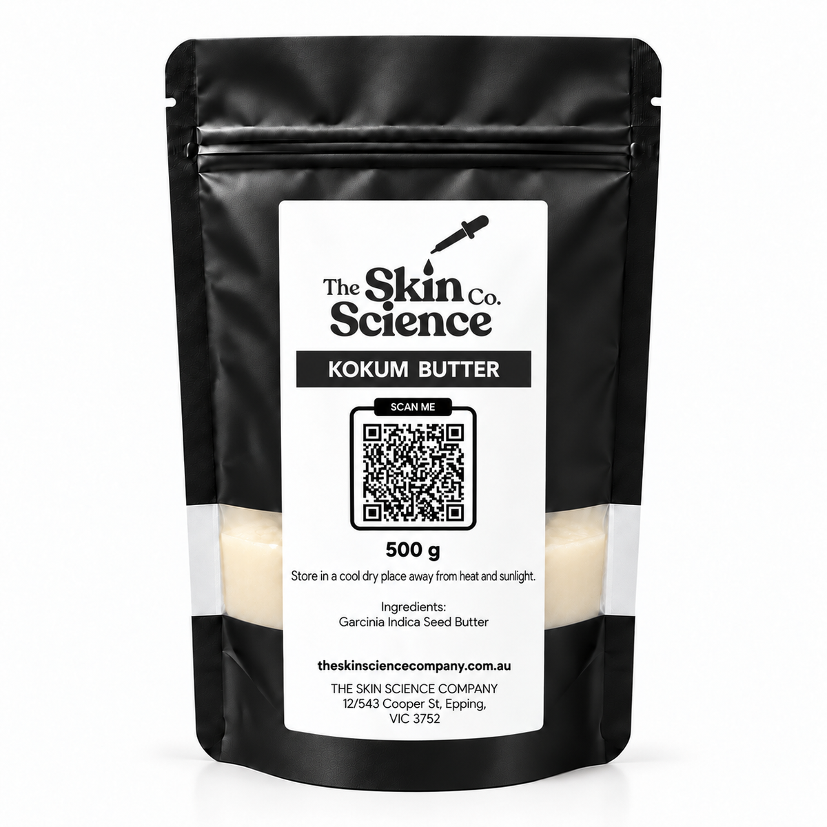 Kokum Butter 500 g — SSC black windowed stand-up pouch
