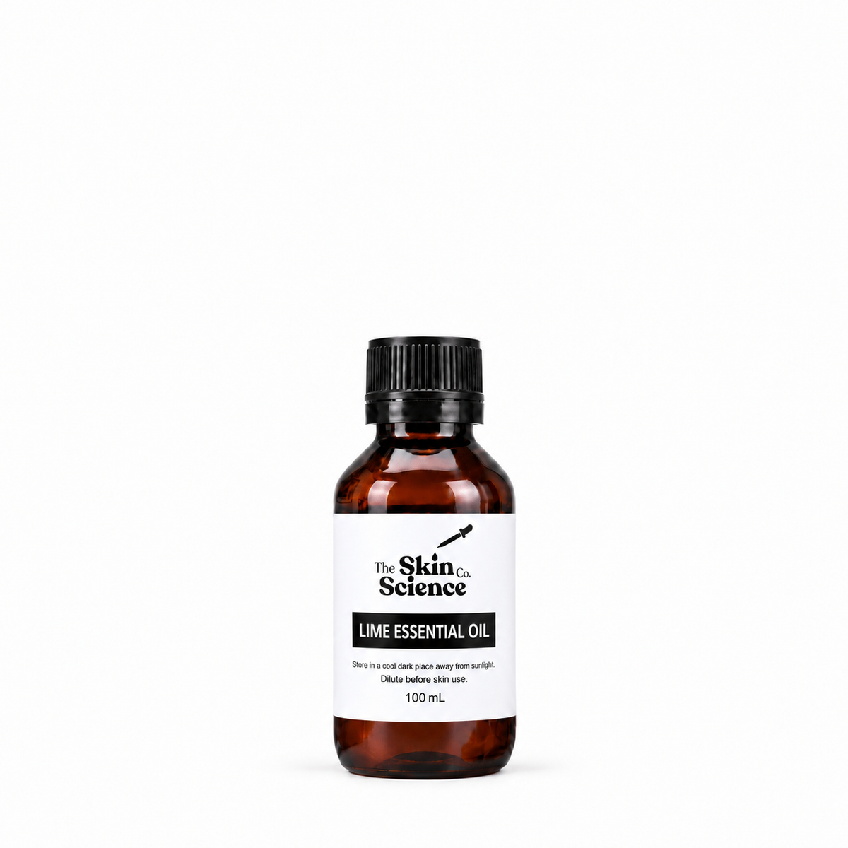 Lime Essential Oil 100 mL — SSC amber black screw-cap bottle
