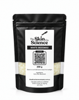 White Beeswax 200 g — black windowed SSC pouch with pale ivory pellets, vertical white label across window.