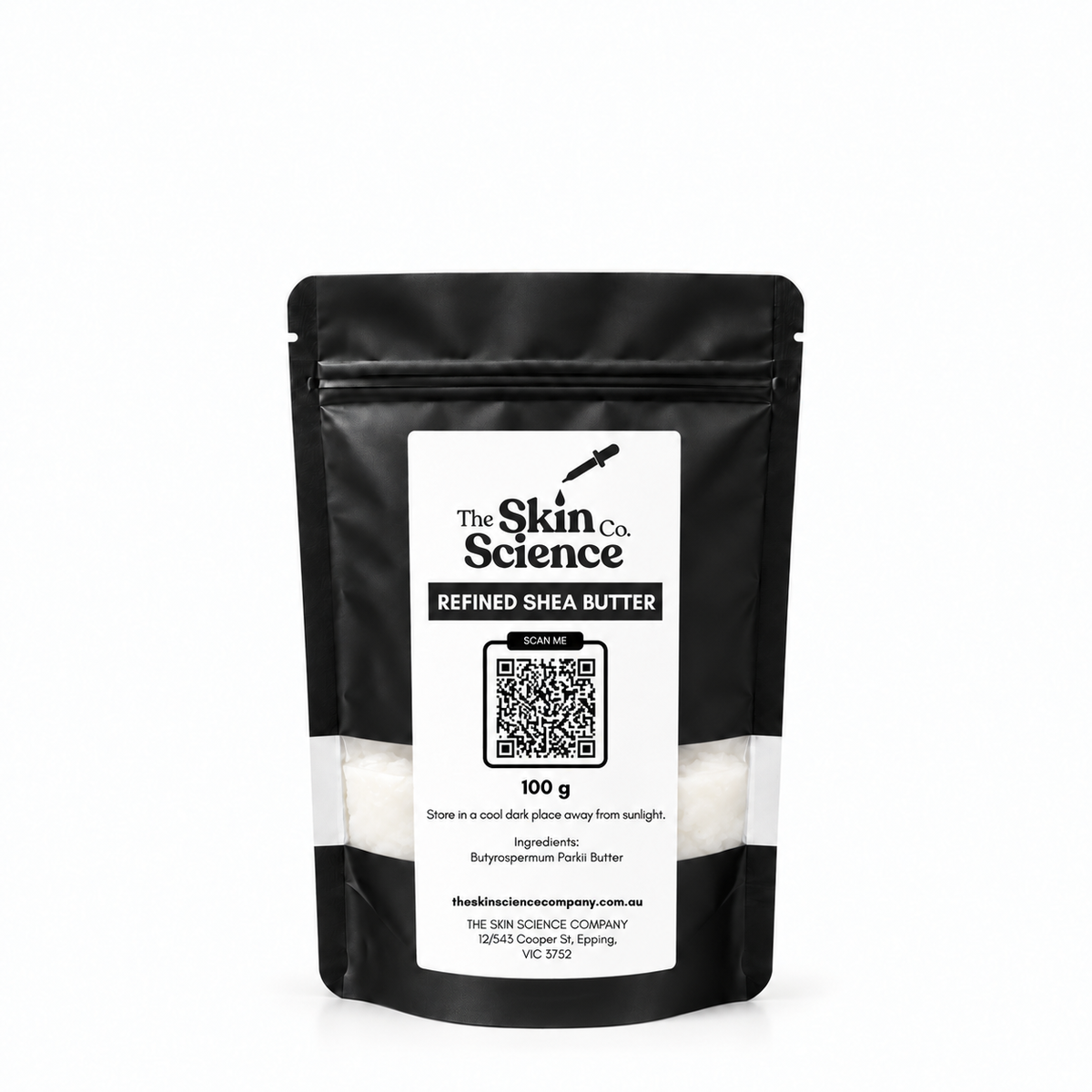 Refined Shea Butter 100 g — SSC approved size-specific packaging.