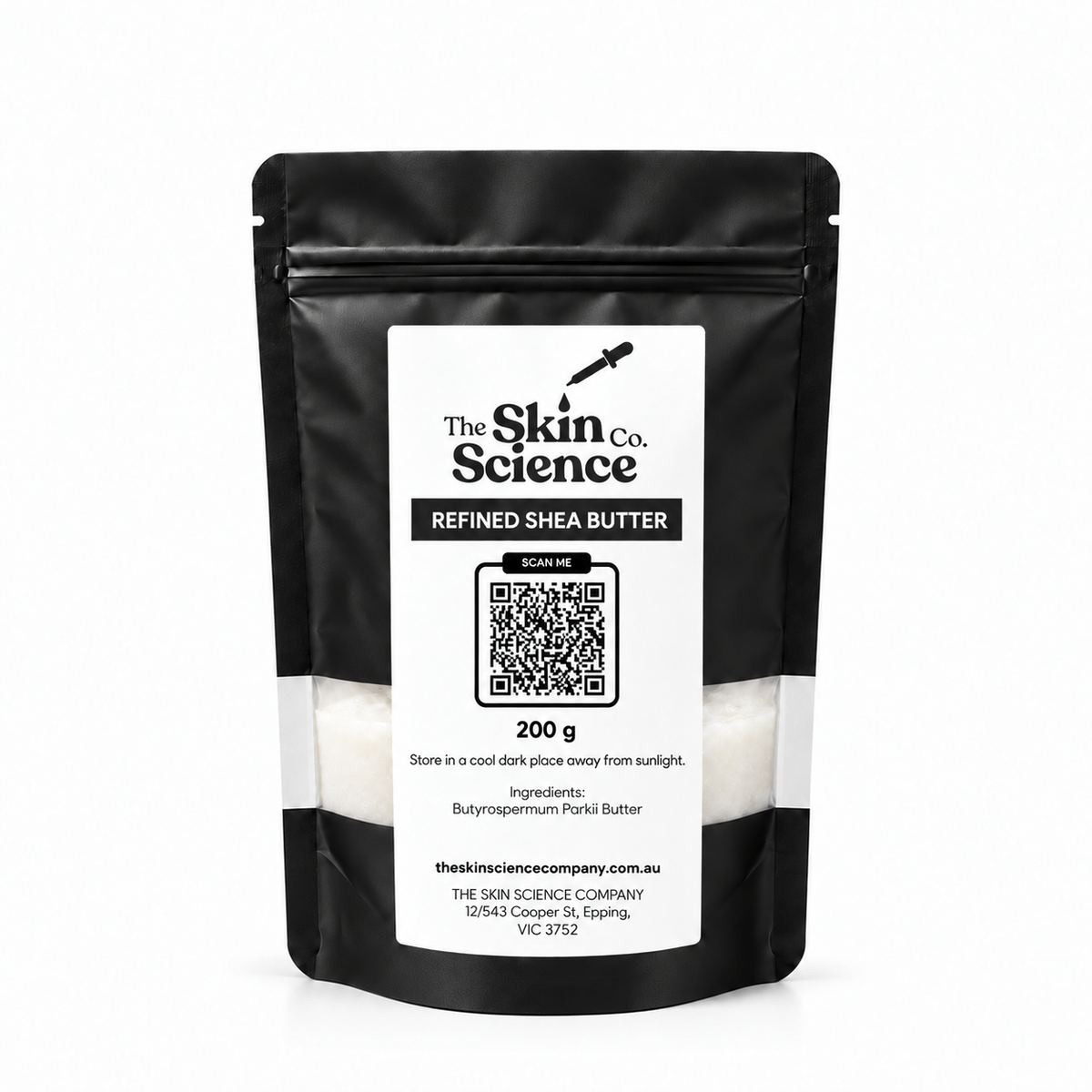 Refined Shea Butter 200 g — SSC approved size-specific packaging.
