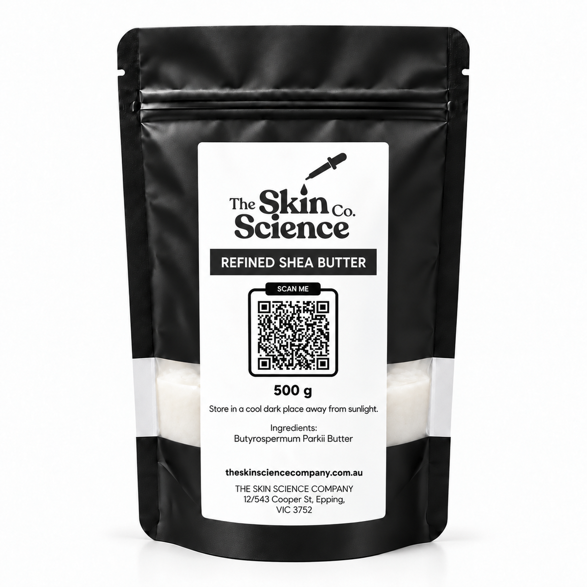 Refined Shea Butter 500 g — SSC approved size-specific packaging.