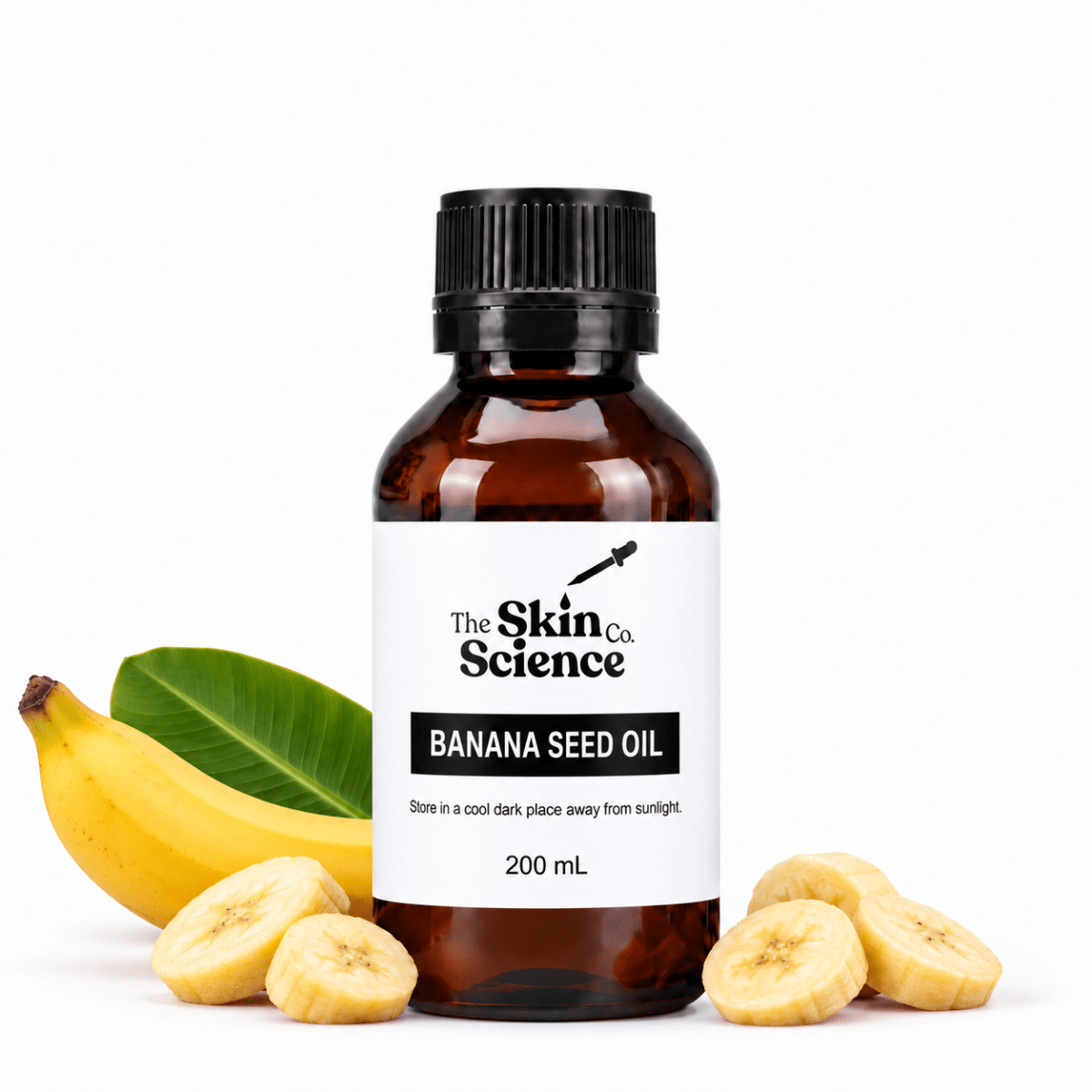 Banana Seed Oil, 200 mL, amber bottle with black cap
