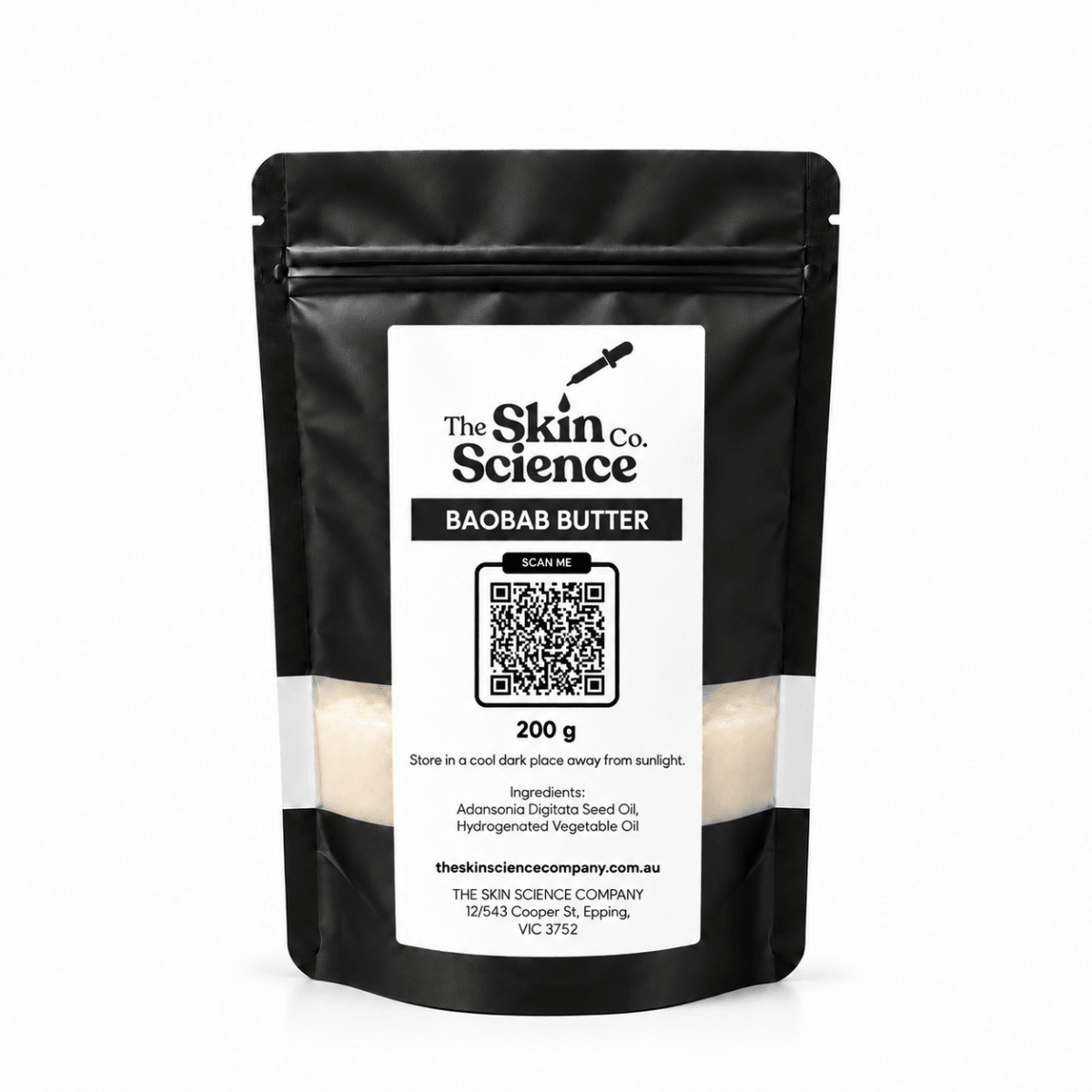 Baobab Butter, 200 g, windowed black pouch