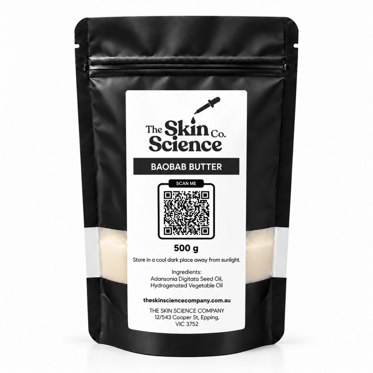 Baobab Butter, 500 g, windowed black pouch