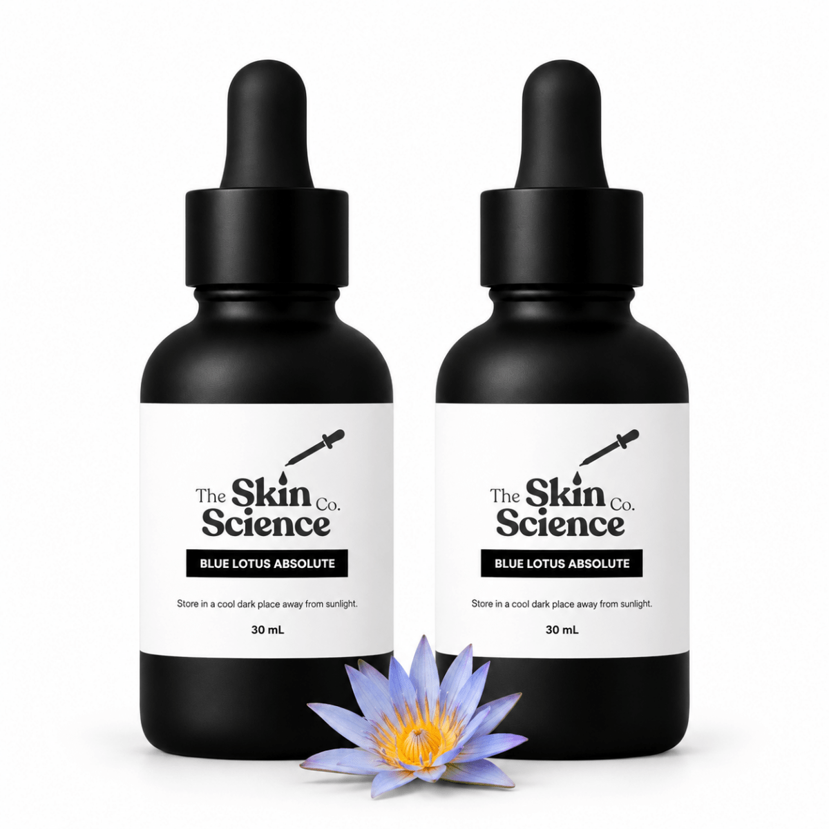 Blue Lotus Absolute Oil, 2 x 30 mL black glass dropper bottles