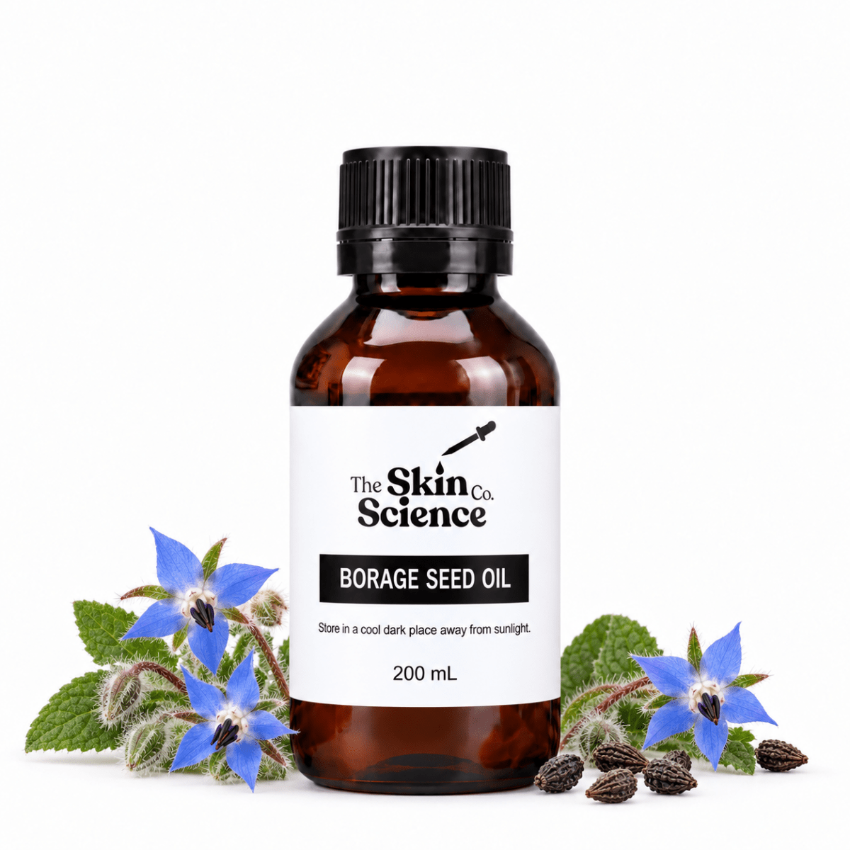 Borage Seed Oil 200 ml, cosmetic-grade carrier oil | The Skin Science Company