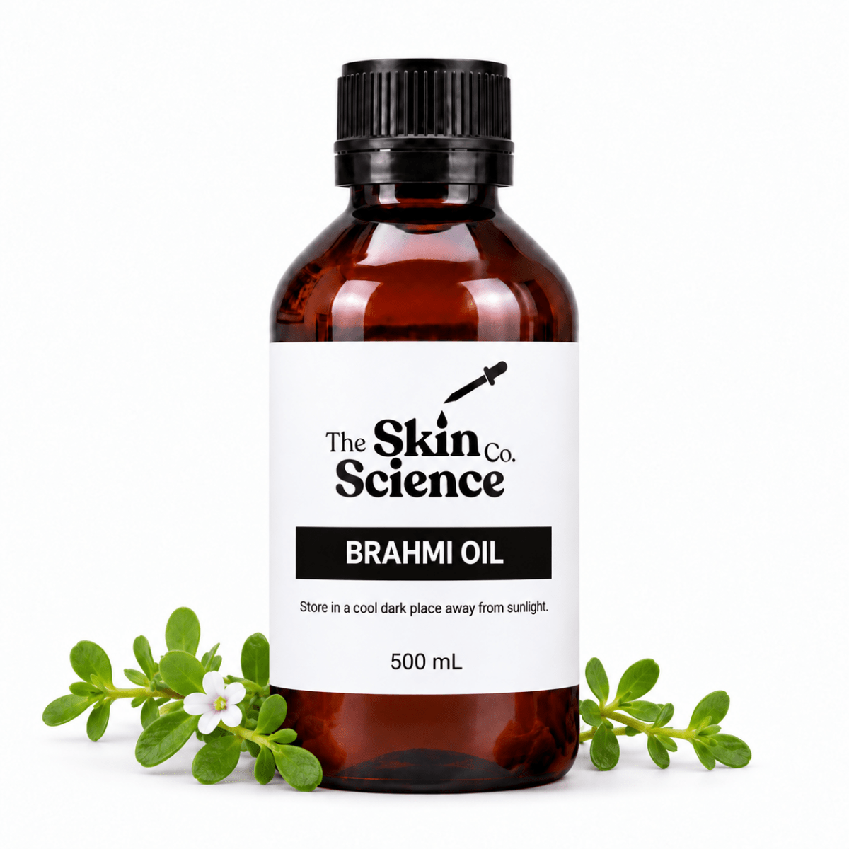 Brahmi Oil, 500 mL, amber black-cap bottle