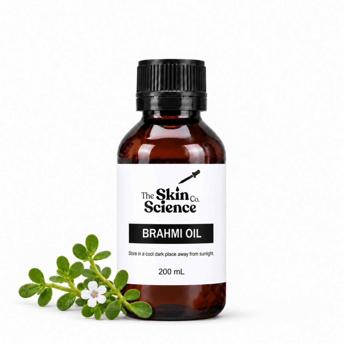 Brahmi Oil, 200 mL, amber black-cap bottle