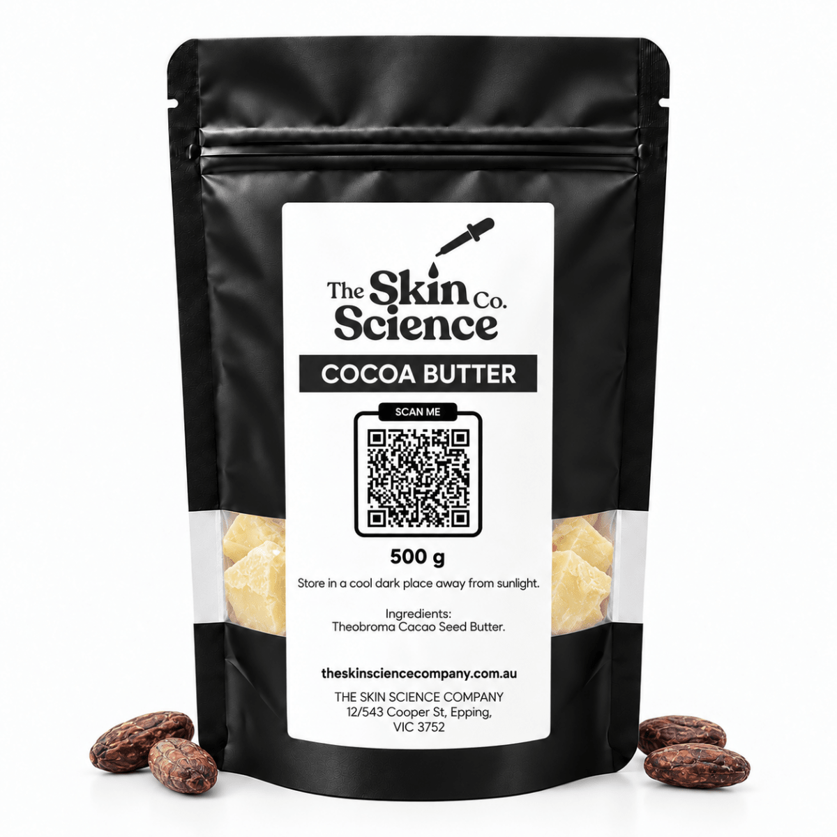 Cocoa Butter 500 g — SSC approved size-specific packaging
