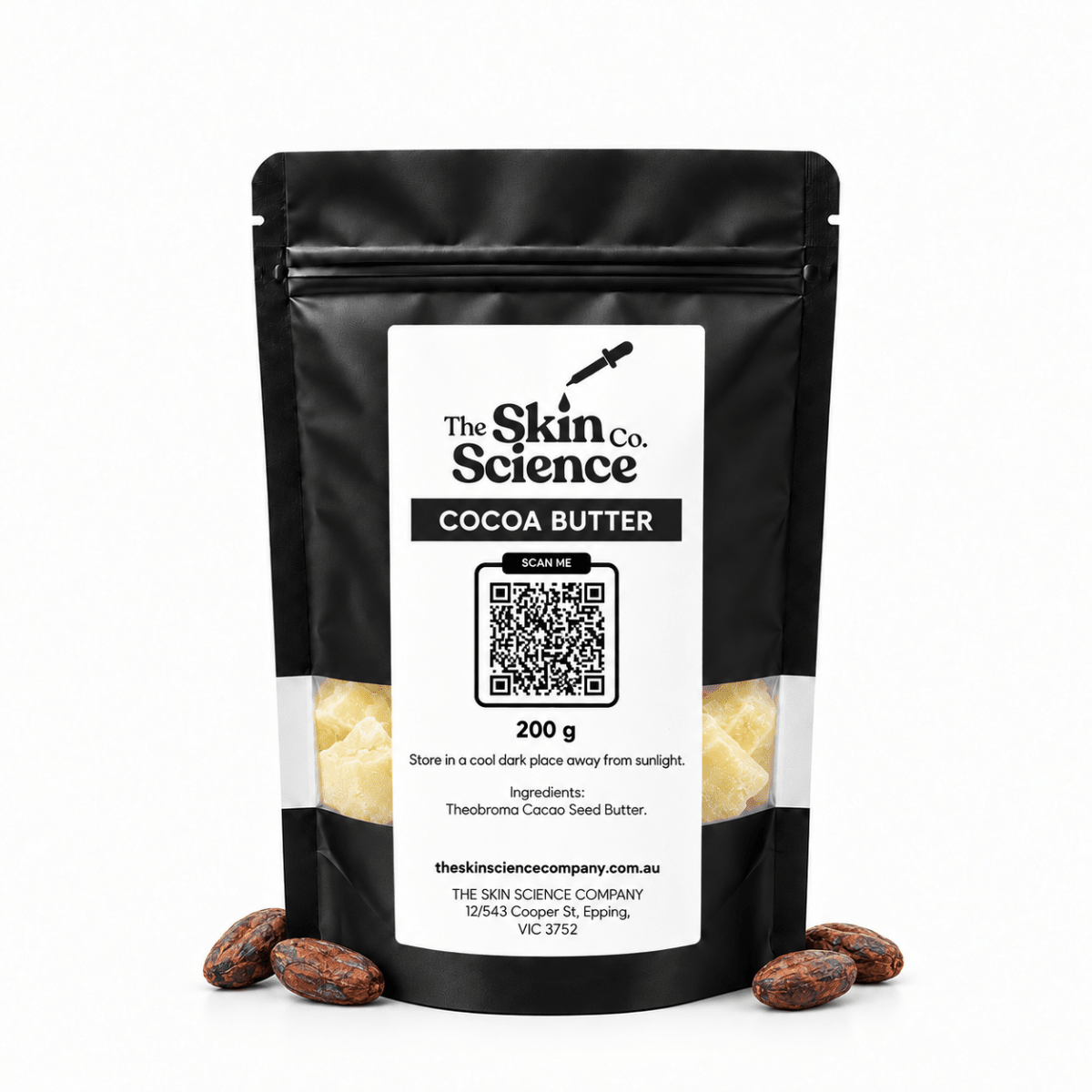 Cocoa Butter 200 g — SSC approved size-specific packaging