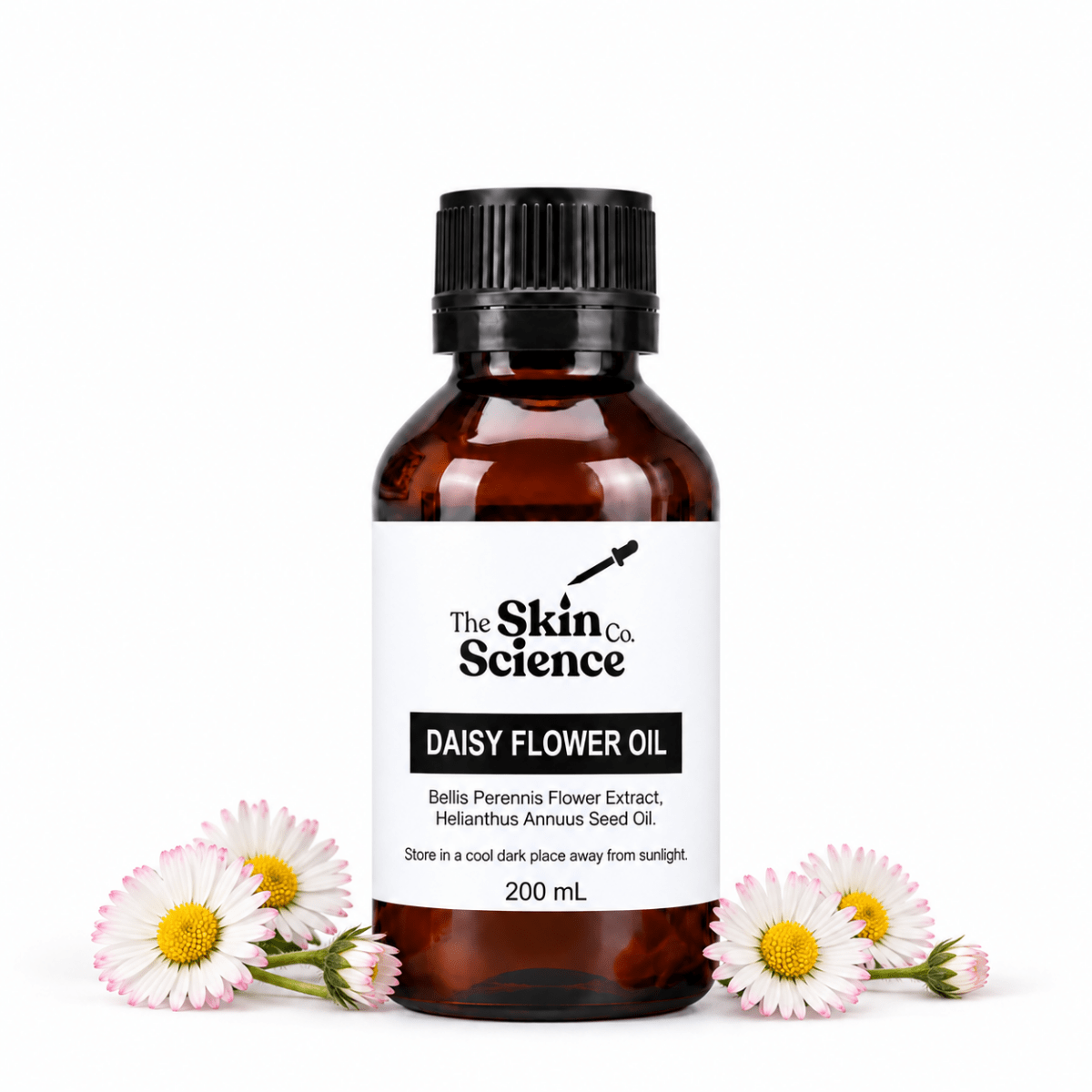Daisy Flower Oil 200 mL — SSC amber black-cap bottle