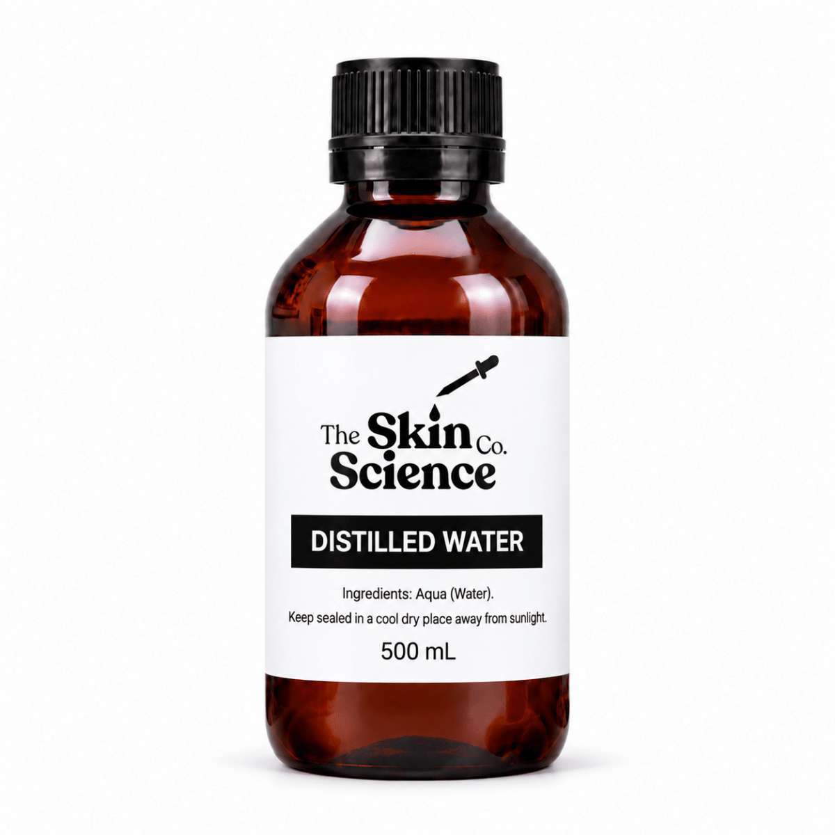 Distilled Water 500 ml, cosmetic ingredient | The Skin Science Company