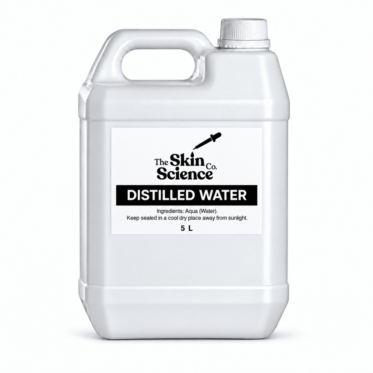 Distilled Water (bulk wholesale) 5 L, cosmetic ingredient | The Skin Science Company